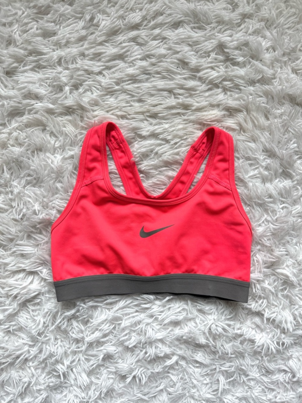 Nike Neon Pink Sports Bra with Gray Underband